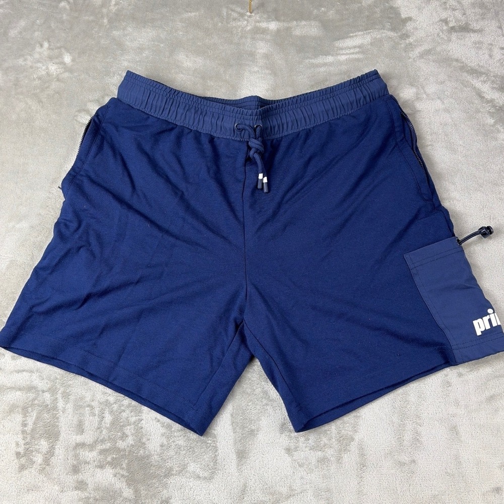 Prince Pickleball Mens Navy Blue Athletic Cargo Shorts Size M Zip Pockets Toggle